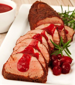 PeppercornPorkMedallionswithCranberrySauce